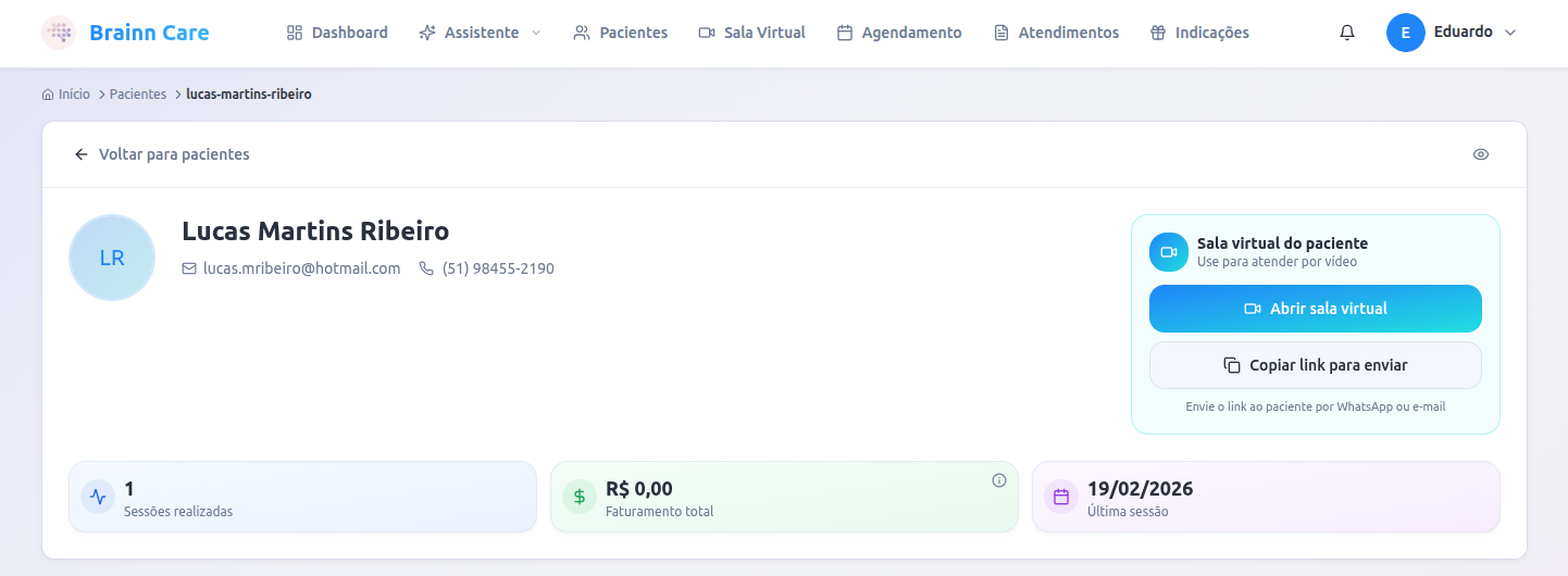 Botão para copiar link da sessão e acesso mais claro à Sala Virtual
