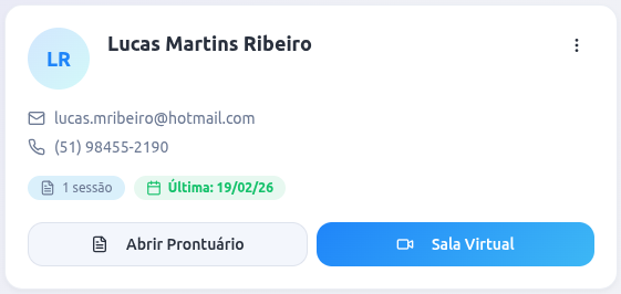 Nova tela de listagem de pacientes com ações rápidas — parte 2